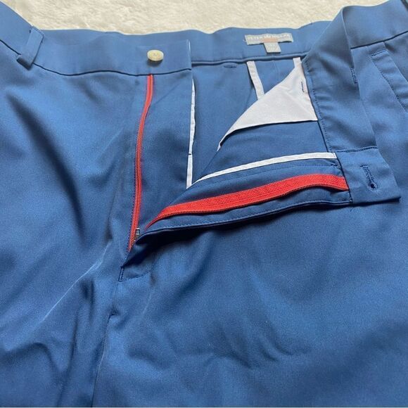 Peter Millar Wicking Blue Flat Front Shorts Size 42 - Picture 6 of 11